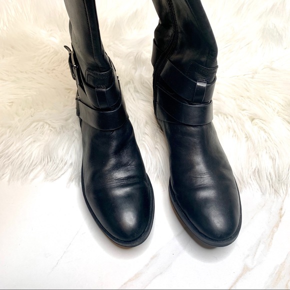 Vince Camuto Pazell Black Leather Tall Boots - Picture 5 of 8